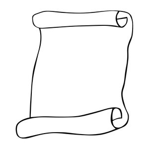 Puede incluir: Un dibujo en blanco y negro de un rollo enrollado con un espacio en blanco en el medio.