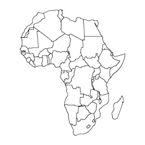 Afrika Umriss SVG, Afrika Umriss Clipart, Afrika Outline Dateien für Cricut, Afrika Outline Cut Dateien für Silhouette, Dxf, Png, Eps, Vektor