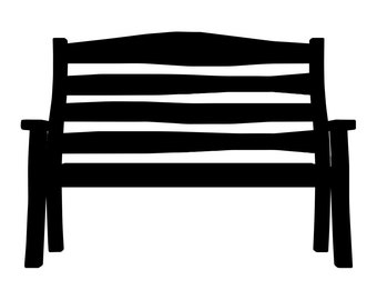 May include: A black wooden bench with a slatted back and armrests.