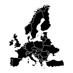 Europa SVG, Europa Kaart SVG, Europa Clipart, Europa Bestanden voor Cricut, Europa Cut Files Voor Silhouet, Europa Dxf, Europa Png, Eps, Vector