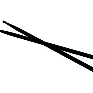 May include: A pair of black wooden drumsticks.