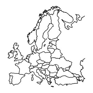 Europa Outline SVG, Europa SVG, Europa Kaart SVG, Europa Clipart, Europa Files voor Cricut, Europa Cut Files Voor Silhouette, Dxf, Png, Eps