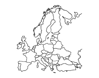 Europe Outline SVG, Europe SVG, Europe Map SVG, Europe Clipart, Europe Files for Cricut, Europe Cut Files For Silhouette, Dxf, Png, Eps