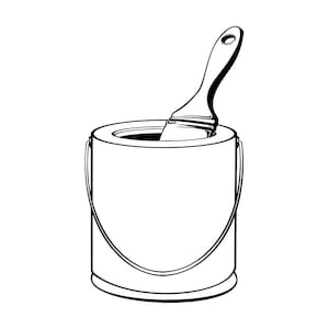 Painting Outline SVG, Paint Svg, Paint Bucket, Painting Clipart, Painting Files for Cricut, Painting Cut Files For Silhouette, Png, Dxf