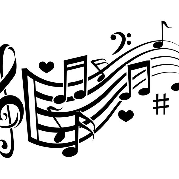 Music Logo #7 SVG, Musical Note SVG, Music Note SVG, Musical Note Clipart, Music Files for Cricut, Cut Files For Silhouette, Dxf, Png, Eps