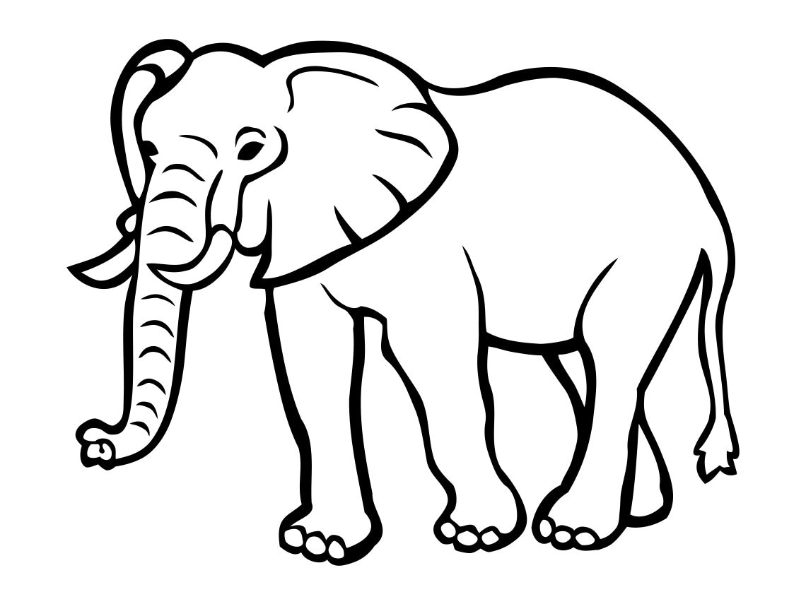 Elephant Outline SVG, Elephant SVG, Elephant Outline Clipart, Elephant
