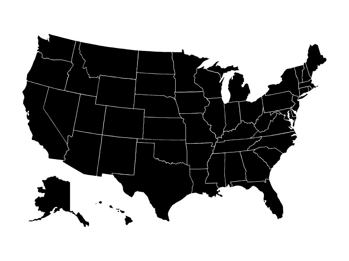 Us Maps With States Black And White - Il Fullxfull.4190475247 6wl6 