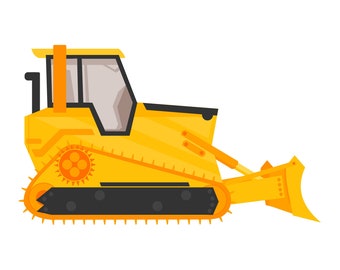 Bulldozer Clipart, Bulldozer Svg, Heavy Equipment Svg, Bulldozer Files for Cricut, Bulldozer Cut Files For Silhouette, Png, Dxf