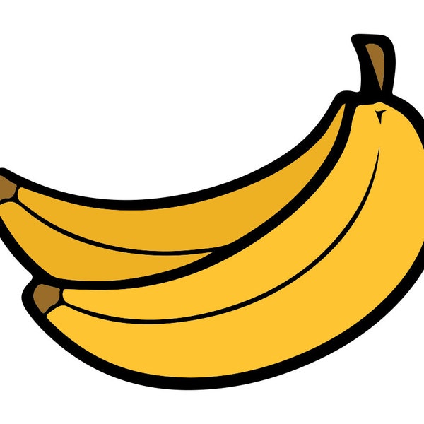 Banana SVG, Banana Clipart, Files for Cricut, Banana Cut Files For Silhouette, Png, Dxf