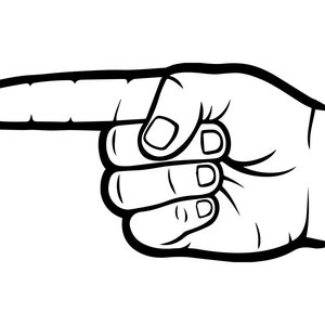 Palec wskazujący #3 SVG, Palec wskazujący SVG, Ręka wskazująca SVG, Klipart wskazujący, Pliki dla Cricut, Pliki do cięcia dla sylwetki, Dxf, Png, Eps