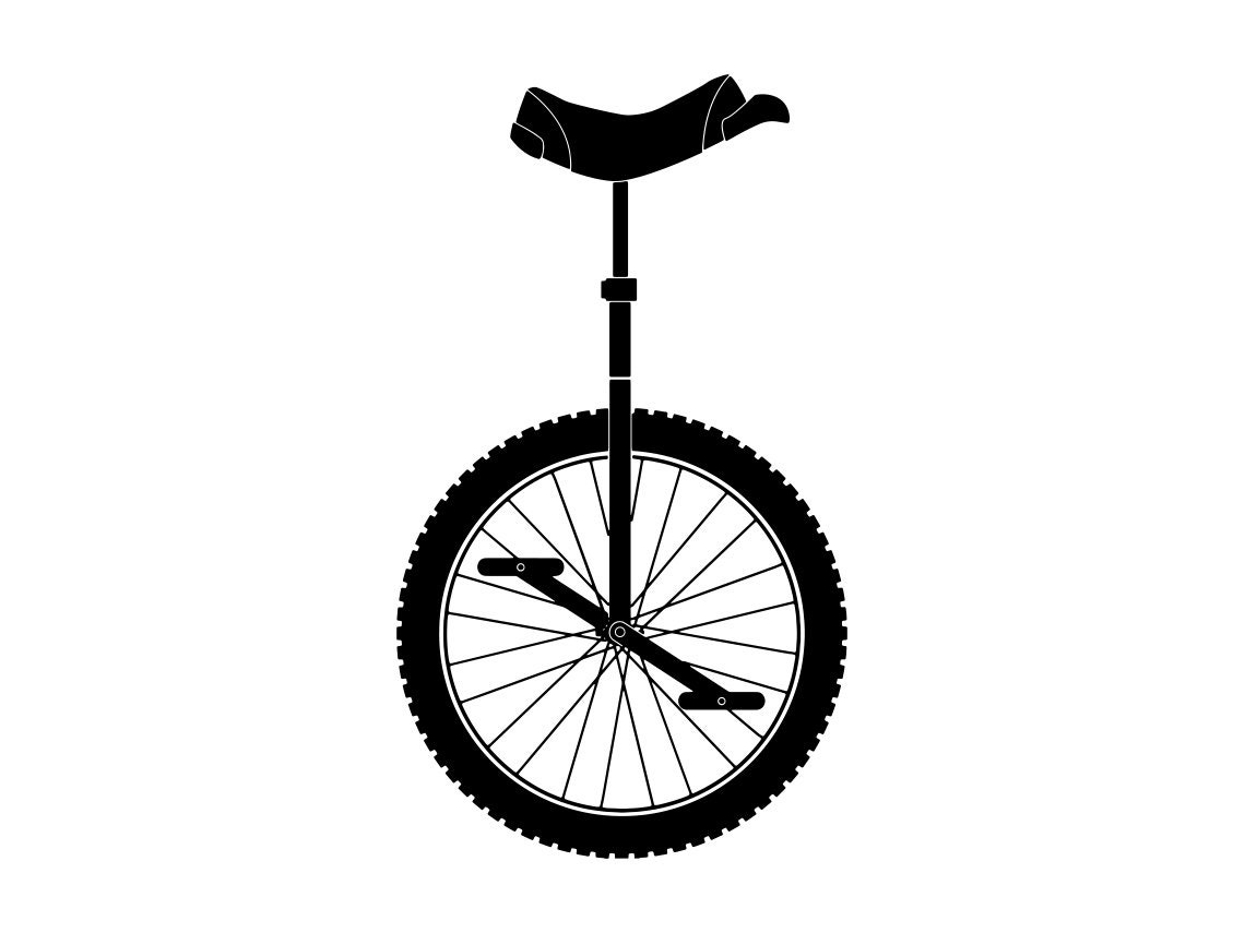 Unicycle Clipart Black And White Flower