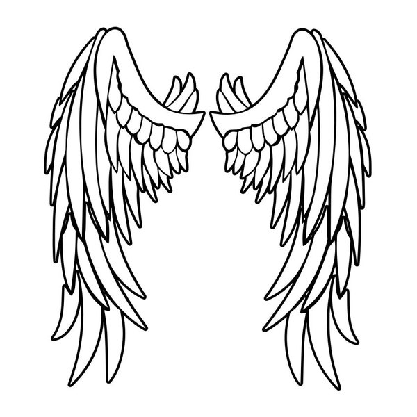 Wings #4 SVG, Wings SVG, Wings Outline Svg, Wings Clipart, Wings Files for Cricut, Wings Cut Files For Silhouette, Wings Dxf, Wings Png, Eps