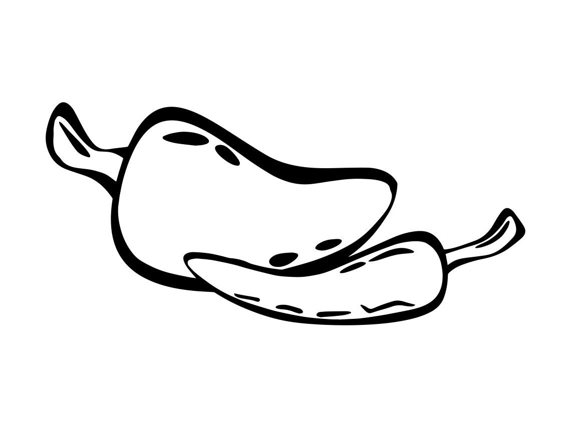 Chili Pepper Clipart Black And White