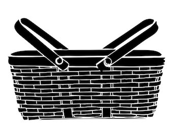 Straw Basket SVG, Picnic Svg, Straw Basket Clipart, Straw Basket Files for Cricut, Straw Basket Cut Files For Silhouette, Png, Dxf