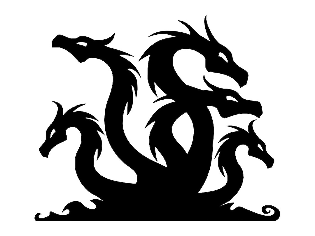 Multi Headed Dragon SVG, Dragon Svg, Dragon Clipart, Dragon