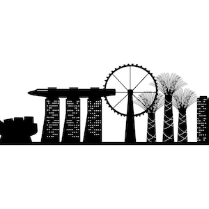 Singapore Skyline SVG, Singapore Svg, Singapore Clipart, Singapore Files for Cricut, Singapore Cut Files For Silhouette, Png, Dxf