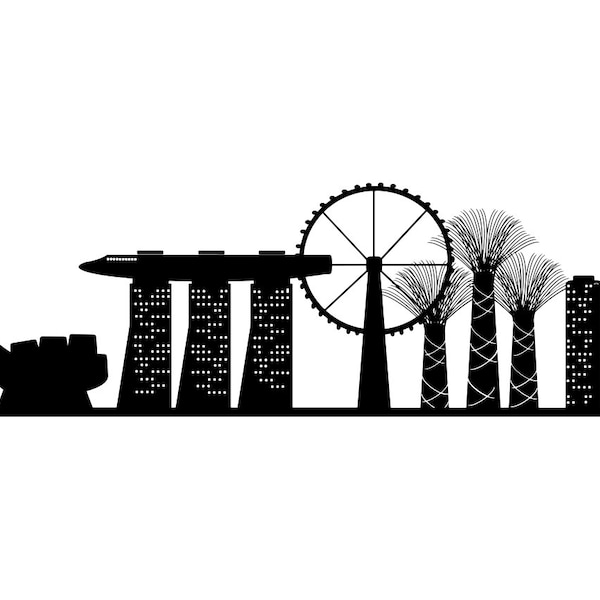 Singapore Skyline SVG, Singapore Svg, Singapore Clipart, Singapore Files for Cricut, Singapore Cut Files For Silhouette, Png, Dxf