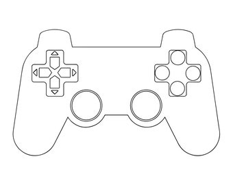 Game Controller Outline Svg, Gamer Svg, Gaming Svg, Gaming Clipart, Gaming Files for Cricut, Gaming Cut Files For Silhouette, Png, Dxf