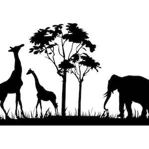 Safari SVG, Elephant, Giraffe, Safari Clipart, Safari Files for Cricut, Safari Cut Files For Silhouette, Safari Png, Safari Dxf,