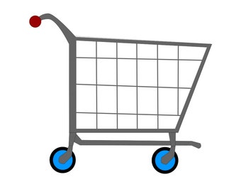 Carrello SVG, Clipart carrello, File carrello per Cricut, Carrello taglia file per silhouette, Png, Dxf