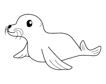 Seal Outline SVG, Sea Lion Svg, Seal Clipart, Seal Files for Cricut, Seal Cut Files For Silhouette, Png, Dxf