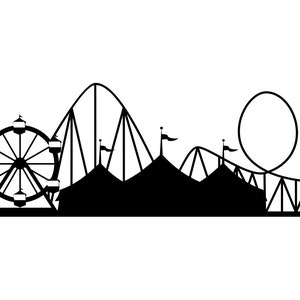 Amusement Park SVG, Roller Coaster SVG, Amusement Park Clipart, Amusement Park Files for Cricut, Cut Files For Silhouette, Png, Dxf,