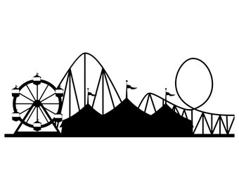 遊園地 #4 SVG、ジェットコースター SVG、州立フェア SVG、遊園地の