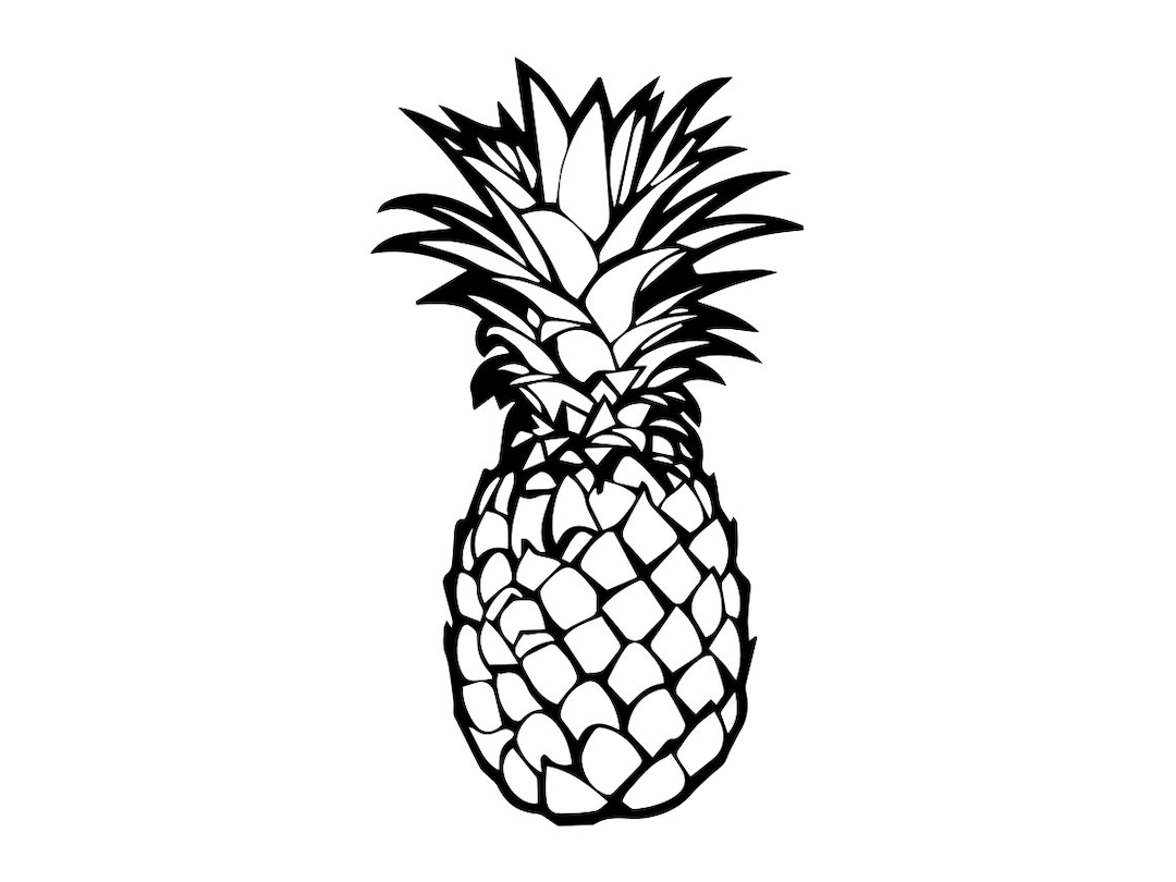 Simple Pineapple Outline Tattoo - wide 7