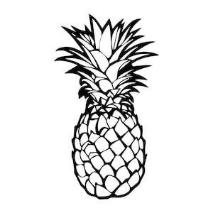 Pineapple Outline SVG, Pineapple Clipart, Pineapple Files for Cricut, Pineapple Cut Files For Silhouette, Pineapple Dxf, Png, Eps, Vector