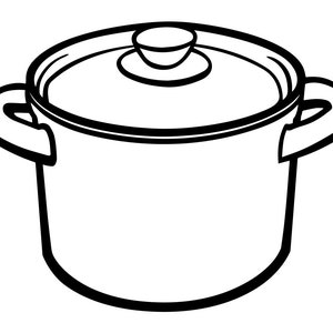 Cooking Pot Outline SVG, Food Svg, Cooking Pot Clipart, Cooking Pot Files for Cricut, Cooking Pot Cut Files For Silhouette, Dxf, Png, Eps