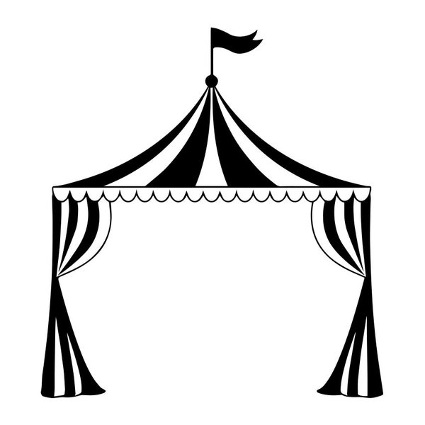 Circus Tent #3 SVG, Circus Tent Svg, Circus Tent Clipart, Circus Tent Files for Cricut, Circus Tent Cut Files For Silhouette, Png, Dxf,