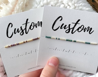 Custom Name Morse Code Bracelet, Gifts For Kids Her, Mothers Day Gift, Daughter Gift, Birthday Gift, Bridesmaids Gift, Bible Verse, Grief