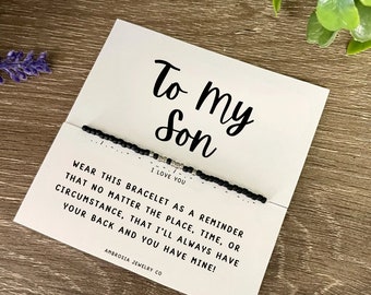 To My Son Gift Custom Morse Code Bracelet Men, Birthday Gift From Mom Dad Christmas Gifts For Him Mother Son Gift For Son Boy Boys Bracelet