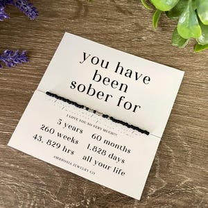 5 years Sober Gift Morse Code Custom Bracelet, Clean Sobriety Gift From Sponser Addiction Recovery Addict Sober Gifts Her Him AA NA