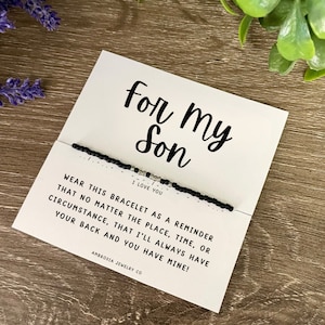 To My Son Gift Custom Morse Code Bracelet Men, Birthday Gift From Mom Dad Christmas Gifts For Him Mother Son Gift For Son Boy Boys Bracelet