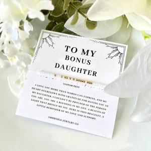 To My Bonus Step Daughter Gift Custom Morse Code Bracelet, From Stepmom Stepdad Birthday Christmas Gifts For Her Women Second 2nd In Law