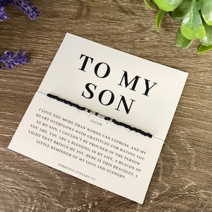 To My Son Gift Custom Morse Code Bracelet Men, Birthday Gift From Mom Dad Christmas Gifts For Him Mother Son Gift For Son On His Wedding Day