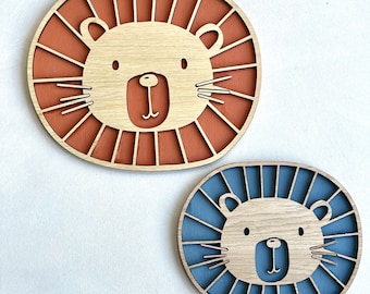 Lion Wood Wall Décor/hanging: Safari or Jungle Theme Kids Bedroom /Nursery Accessories