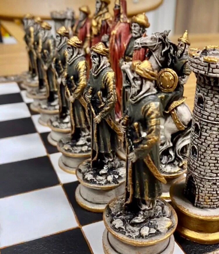 Luxury Chess Setlarge Marble Patterned Chess,roman Legend Warrior