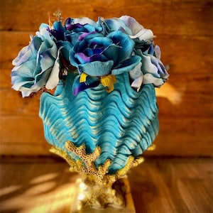 Seashell Vase, Oyster vase, Creative Shell, Ceramic Vase, Modern Arts Vases Home Decoration Wedding Party Table Center pieces