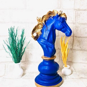 Große Schachstatue Pferd Skulptur,Schachset von 3 Elegante Schachstatue Set,Schachspiel,Wohnkultur, Gambit Statue,Dekorative SchachfigurenSet