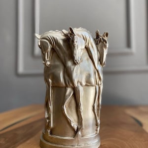 Decorative Large Equestrian Vase, Colorful Vase, Tabletop Large Horse Detailed Vase, personalized gifts, Horse Head statue decor