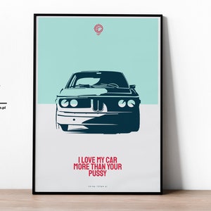 POSTER BMW 3.0 CSL |  Wall decor | Youngtimer | 50x70cm | Automotive Art | gift for him