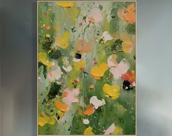 Original Classic&Elegant Oil Painting Vibrant Flowers Vitality Of Spring Abstract Art Customizable Painting  Colorful Floral Display