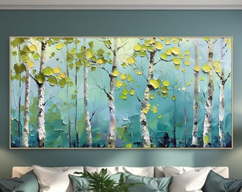 Obra de arte original de árbol texturizado en 3D, gran torre floreciente, pintura de árbol sobre lienzo, arte de árbol contemporáneo, impresionantes pinturas, arte de pared para sala de estar.