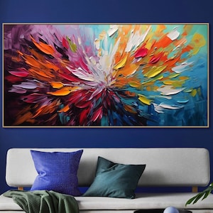 Original Colorful Flower Painting On Canvas Abstract Oil Floral Art Stunning Painting Landscape Paintings Living Room Wall Art Morden Art