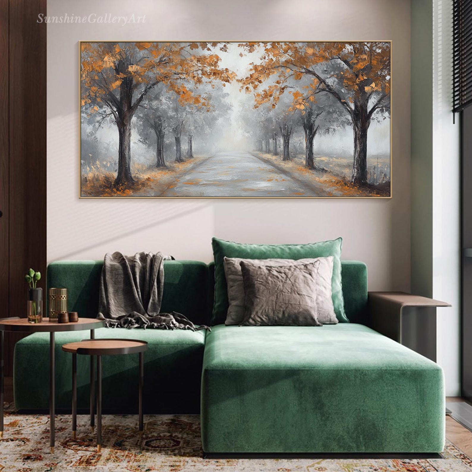 3D Trees Textured Wall Art Oil Painting on Canvas Original Autumn ...