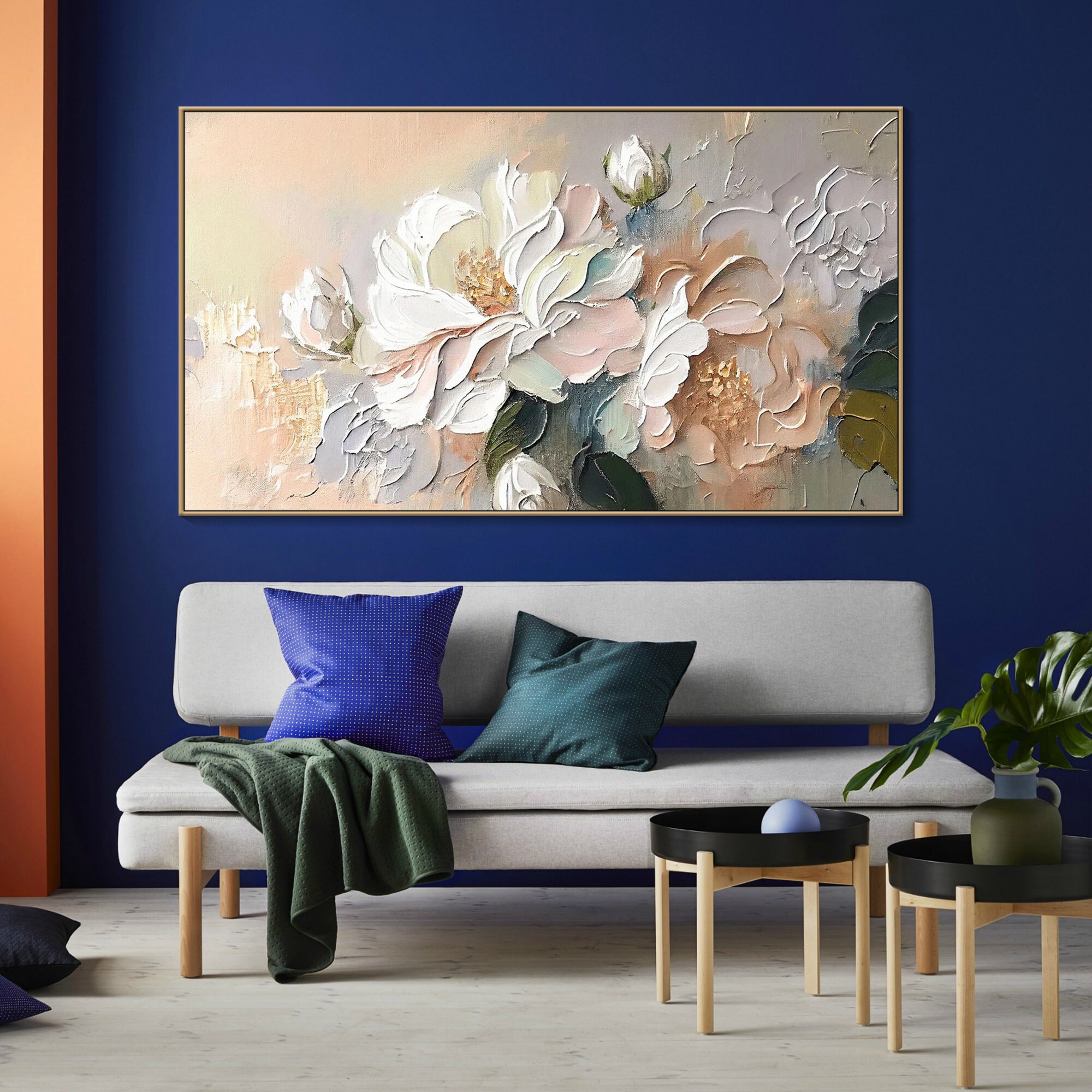 Original Flower Textured Wall Art 3D Abstract Painting on Canvas Wall ...