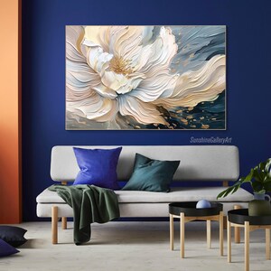 Original Flower Textured Wall Art 3D Abstract Oil Painting on Canvas ...