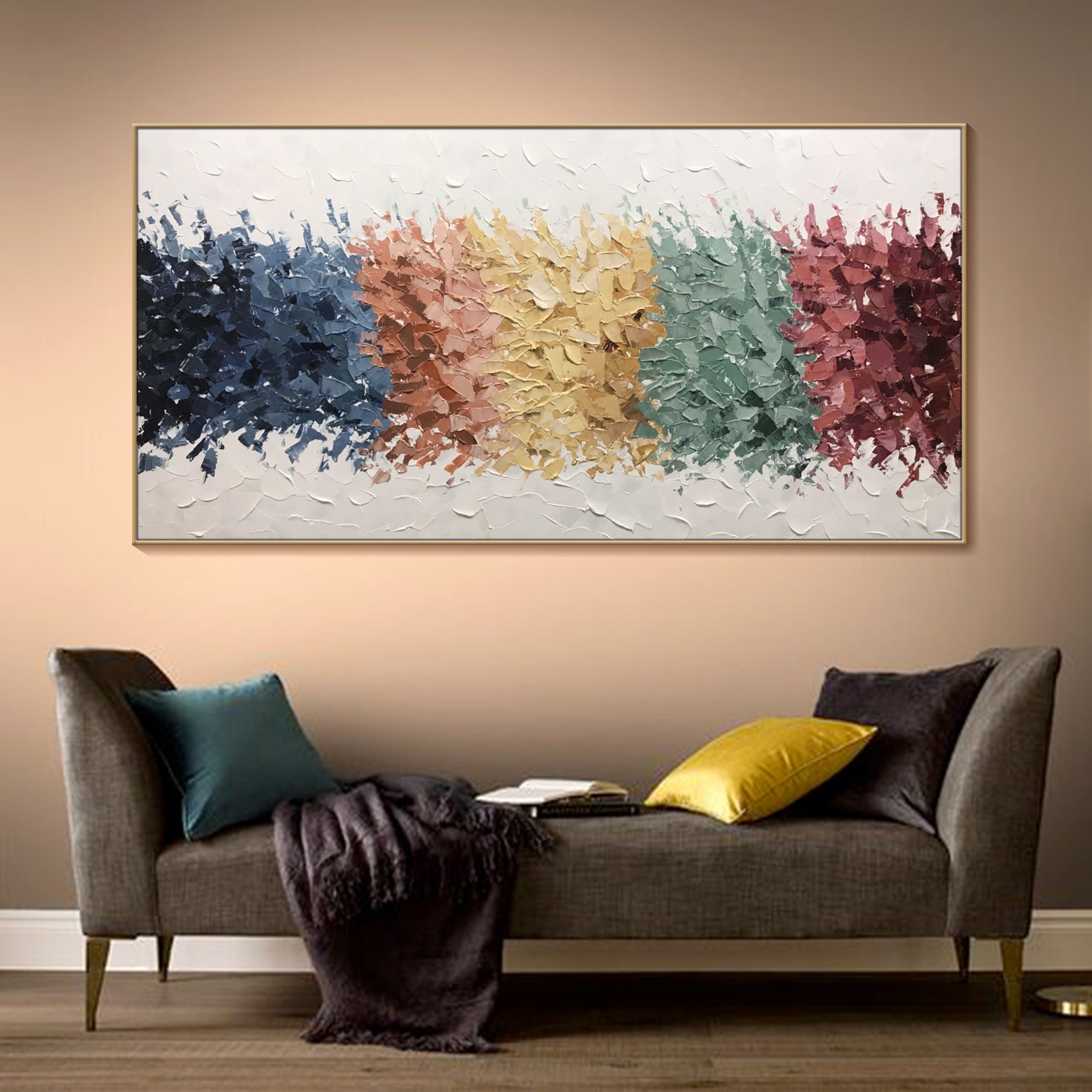 Original Painting on Canvas Neutral Style Decor Textured Wall Art Wabi